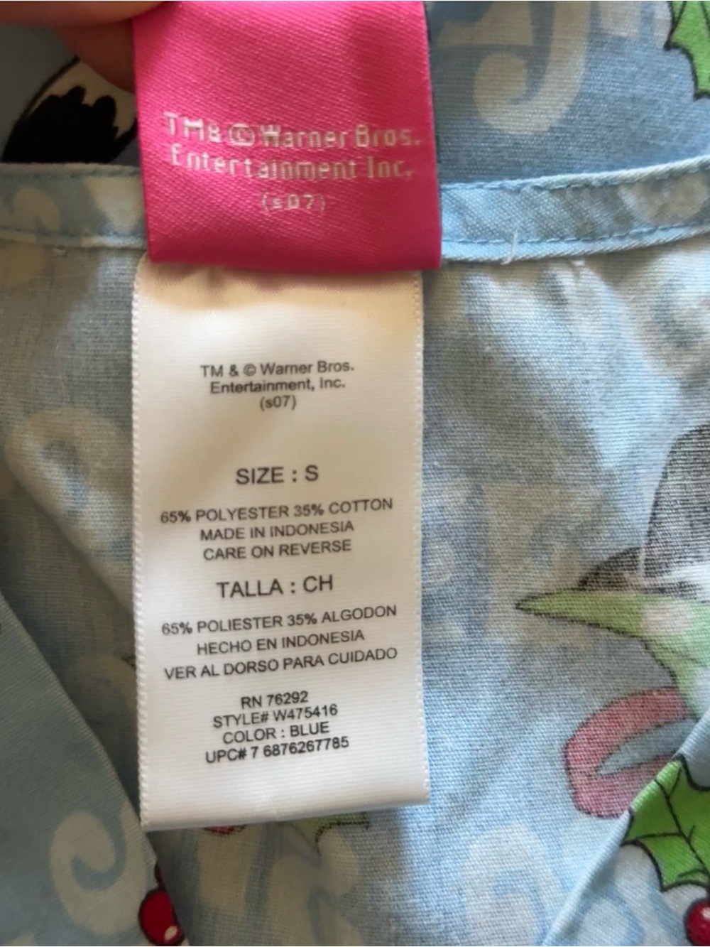 Vintage Warner Bros. Penelope Pussycat Holiday Scrub Top - Picture 4 of 5